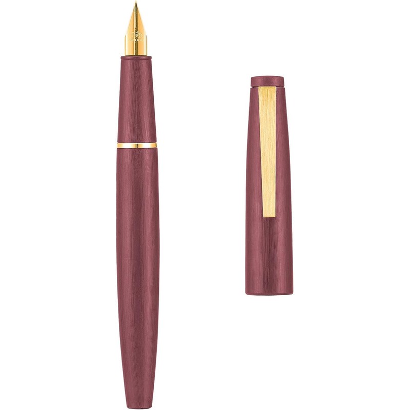 Jinhao 80 - Pluma estilográfica de fibra de carbono cepillada,