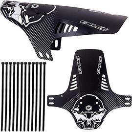 TuoTu 2 pcs Bike Fenders,Mountian Bike Mud Flaps,MTB Mud Guard Front and Rear Compatible,Bike Mudguard Front and Rear Fits 20" 26" 27.5" 29 inch and Fat Bicycle, Folding/Universal (Universal Black)