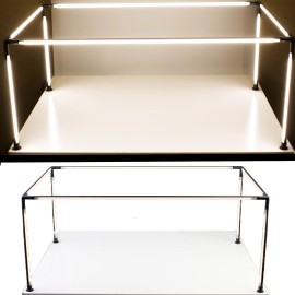 LEDupdates Showcase LED Horizontal 4 sided pole light for Retail Jewelry museum Trade show - 13 inch W x 12 inch H