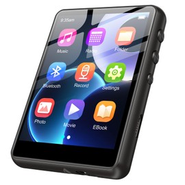 MP3 Player with Bluetooth 5.3-64GB Portable Music Player with 2.4" Full Touch Screen, MP3 Player with HD Speaker, FM Radio, Video, Voice Recorder, HiFi Sound Shuffle Music Player Support up 128GB