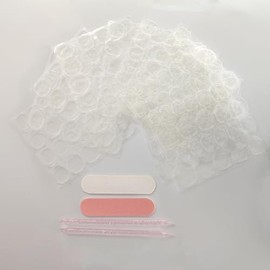 Sticky Tabs for Press on Nails, 10 Sheets, 24 Double Sided Nail Adhesives Each Sheet, 2 Mini Files, 2 Manicure Sticks
