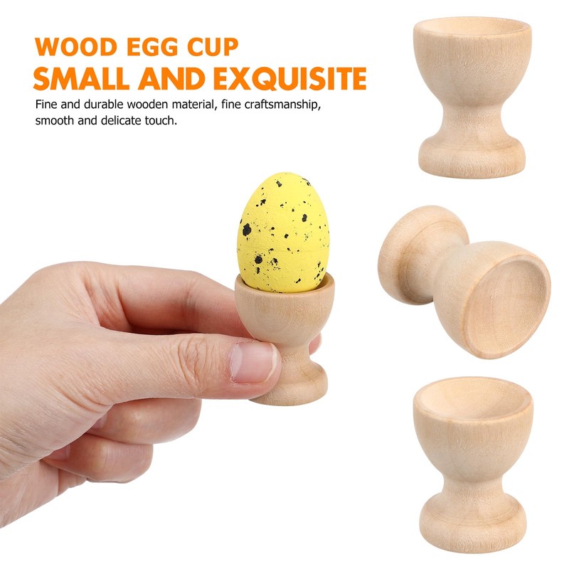 LIFKOME Easter Egg Cup 24pcs Wooden Egg Holder DIY Unfinished