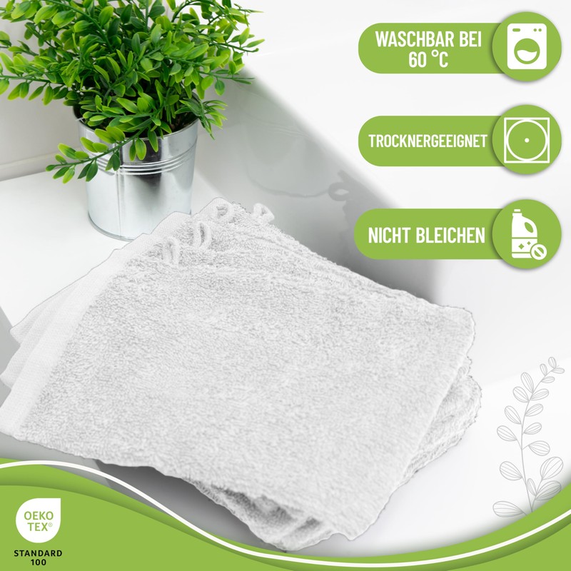 NatureMark 10 Bath Gloves, White, Pack of 10-15 x 21