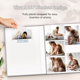 Artfeel Photo Album 4x6 with 1000 Pockets,Slip-in Picture Albums,Linen Cover Memory Book with Front Window,White Page Vertical Photo Book for Wedding,Family,Anniversare,Baby,Vacation