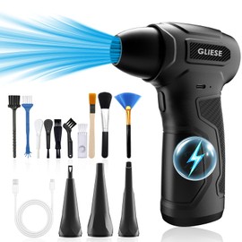 Gliese Elektrische Druckluftspray Staubgebläse, 200000 U/min Druckluft Airwhizz Air Duster, Mini Compressed Air, Turbo Fan Duster PC Reinigungsset Mit 8000mah Akku Gebläse für Laptop (Schwarz Pro)