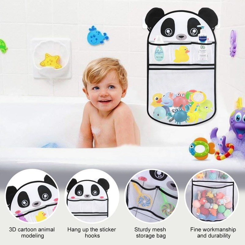 GIDWRIY Badewanne Spielzeug Aufbewahrung,Badespielzeug Netz,Bath Toy Organizer,Spielzeugnetz Badewanne Aufhängen,Baby Badespielzeug
