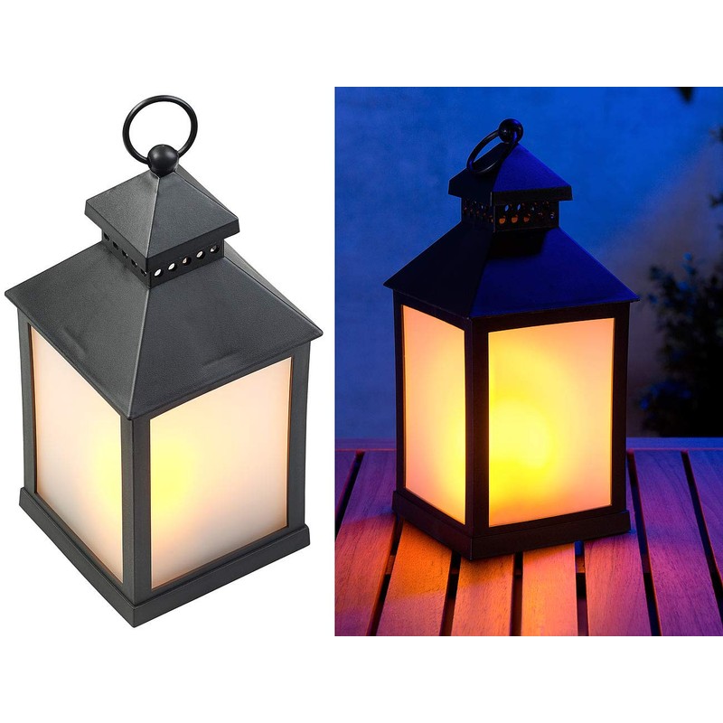 Lunartec Garden Lantern: LED Lantern with Realistic Flame Play and