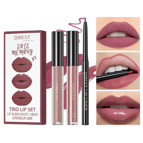 RG ROUGE LX 3-in-1 Lip Gloss Set: Matte Lipstick, Moisturizing