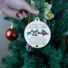 Wooden Christmas Ornament Coworkers are Like Christmas Lights Christmas Ornament, Coworkers Christmas Ornament, Coworker Gift, Coworker, Work Bestie, Work Friend Ornament TO30