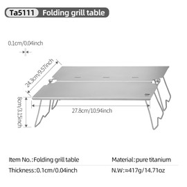ATiAP Titanium BBQ Grill Folding grill table Lightweight Portable
