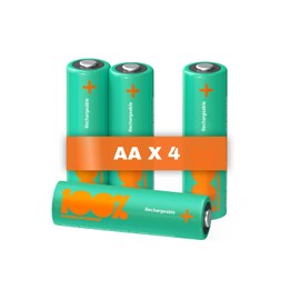 100%PeakPower Pilas AA Recargables 2600 mAh NiMH | Lote de 4 | Alto Rendimiento, Precargadas, Larga duración