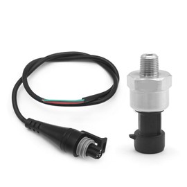 VIKKSAER Oil Fuel Pressure Transducer Sender 100 Psi Sensor 1/8" -27 NPT Thread with Harness, for Oil Fuel Air Water 316 Stainless Steel