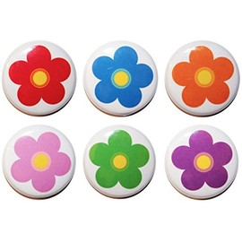 Vibrant Daisy Flower Fridge Magnets Made in UK by Button Zombie (6, 32mm (1.25 Inch))