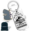 AOBIURV Dad's Keychain, Funny Daddysaurus Design, Stainless Steel Keychain for