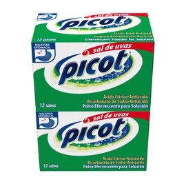 SAL DE UVAS PICOT, Effervescent Powder Solution, Antacid, 2-Pack of 12 Antacid Packets, 2 Boxes