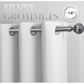 NICETOWN Room Darkening Gradient Curtains 84 inch Length for Living Room, White & Purple Ombre Privacy Curtains for Patio Office, Thermal Insulated Window Treatment Drapes, 104" Wide Total 2 Pieces