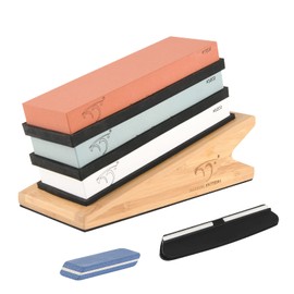 NB-MDS007-new NANFANG BROTHERS Sharpening Stone, Professional Whetstone knife Sharpening kit, Grit 1000 3000/6000 Whetstone with Non-slip Bamboo Base, Flatting Stone, Angle Guide