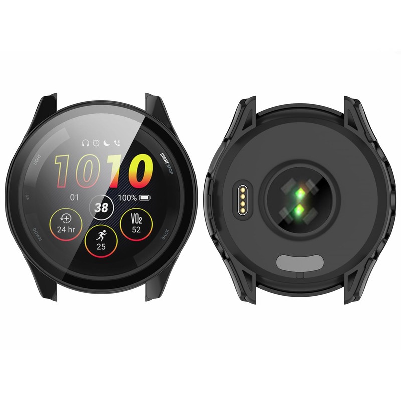 For Garmin Forerunner 165 Case, SHEAWA Cover PC+Tempered Glass Film