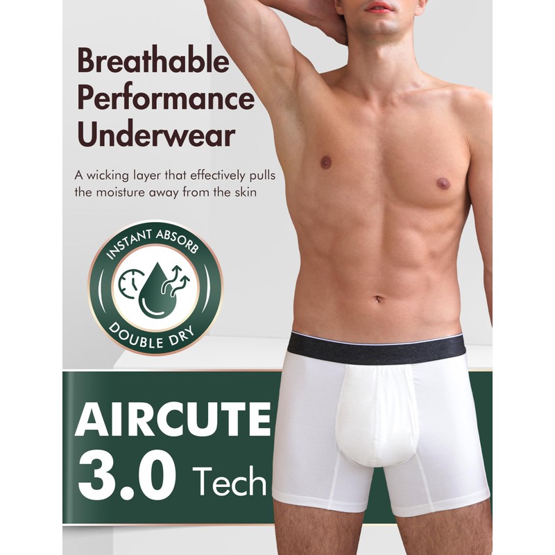 AIRCUTE Washable Absorbency Urinary Incontinence Underwear for Men Boxer Briefs