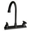 QX 8'' High Arc 2-Handle Kitchen Faucet Swivel Sink Stainless