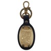 Ushikubo Kogeisha Peanuts Leather Key Chain Oval Snoopy & Charlie