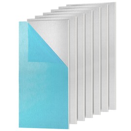 BENECREAT 10 Sheets 3 mm 5052 Aluminium Sheet with Protective Film, 10 x 5 cm Aluminium Welded Metal Plates for Attaching Plates, Crafts, Standing, Billets, Blanks