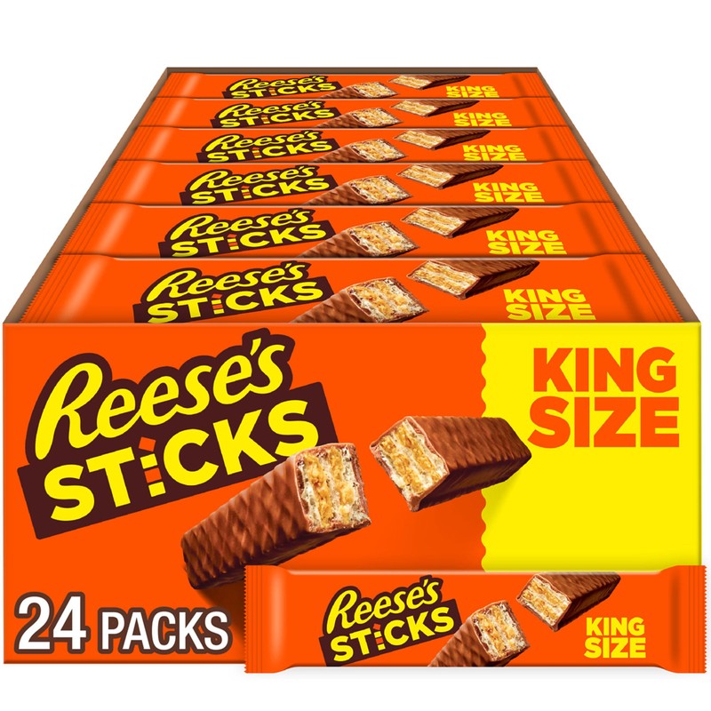 REESE'S STICKS Milk Chocolate Peanut Butter Wafer King Size, Candy