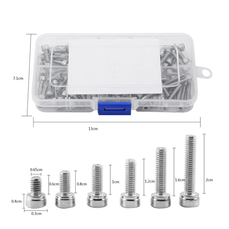 120pcs 304 Stainless Steel M4 Hex Socket Cap Screws 6mm