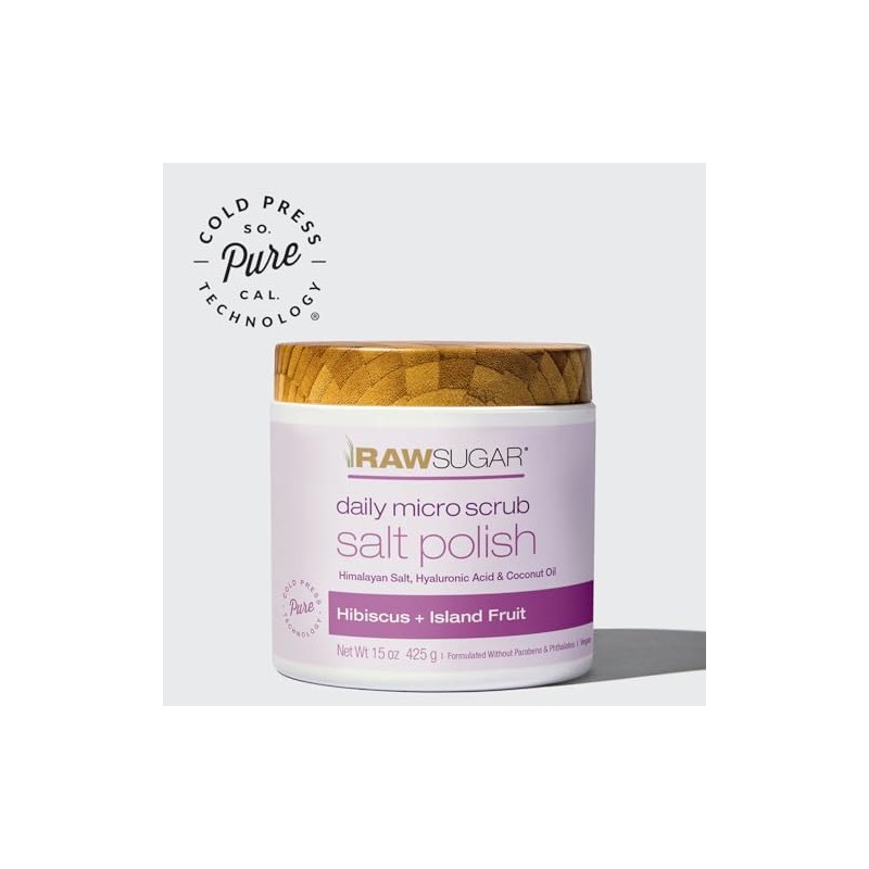 Raw Sugar Daily Micro Scrub Salt Polish Hibiscus and Island