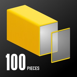 Alone ALG-TSSL100YE Side Loader Card Case, Card Storage Size 3.7 x 2.7 inches (95 x 68 mm), Yellow, Pack of 100, Larger Than Regular Cards, Protects Against Scratches and Dirt