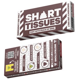 Wank/Shart/Vomit Tissues with Box Joke Gag Funny + Biohazard Bag (Shart Tissues)