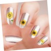 Vaguelly Sunflower Nail Art Stickers 3 Sheets Large Yellow Watermark