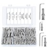 Pack of 210 L Hooks, Screw Hooks, L-Shaped Screw Hooks