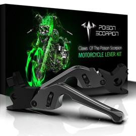 POISON SCORPION Black Motorcycle Brake Clutch Levers Adjustable H1-525 Compatible with FLHTC FLHTP FLHT FLHTCU FLTRX FLTR FLTRU FLHRC FLHR FLHPE FLHP FLHX FLHTK FLHXXX FLHTCUTG