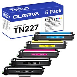 TN227 High Yield Toner Cartridge 5 Pack Replacement for Brother TN227 TN-227BK/C/M/Y High Yield TN-223 Work with Brother MFC-L3770CDW Toner Cartridgee HL-L3290CDW HL-L3270CDW MFC L3750CDW | TN-227