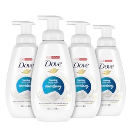 Dove Dove Instant Foaming Body Wash 4 Count for Soft, Smooth Skin Deep Moisture Cleanser That Effectively Washes Away Bacteria While Nourishing Your Skin, White, 13.5 Oz