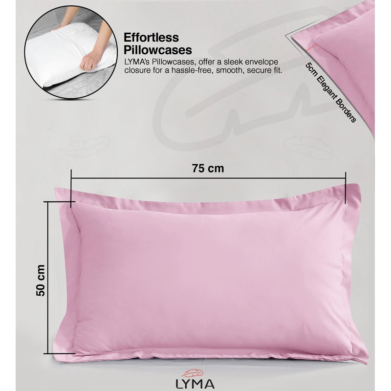 LYMA Pillow Cases Pack of 2, Breathable Housewife & Oxford