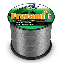 Frwanf Braided Fishing Line 8 Strands Super Strong PE Fishing String Power Pro Fishing Braid Line for Saltwater and Fresh Water 250 LB Test 500M Gray