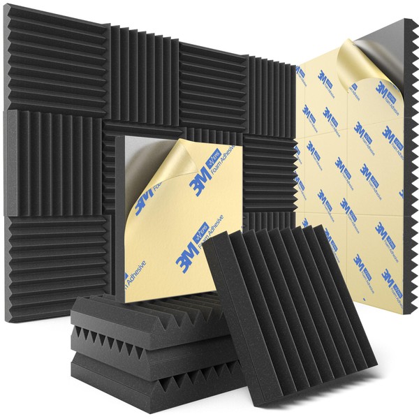 12 Pack Sound Proof Foam Panels for Wall with Self