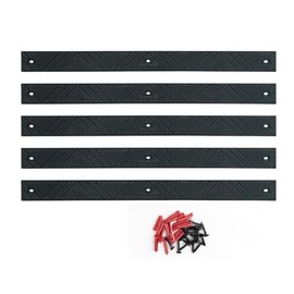 5 Pack 24" x 2" (600mm x 50mm) Non-Slip Decking Strips | Hard Wearing Polypropylene with Fixings | Outdoor Safety for Decks, Steps & Ramps | 10+ Year Lifespan (Black)
