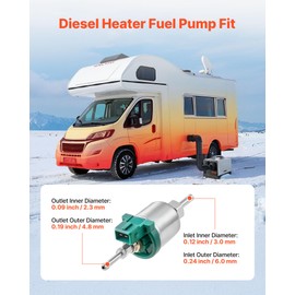 VEVOR Diesel Heater Fuel Pump Fit, 12V DC Car Air Heater Diesel Fuel Dosing Pump, 22ML Aluminum Air Diesels Parking Heaters Pumps Fits for 2KW 5KW 8KW Diesels Heaters, Quiet Design, Pulse Technology