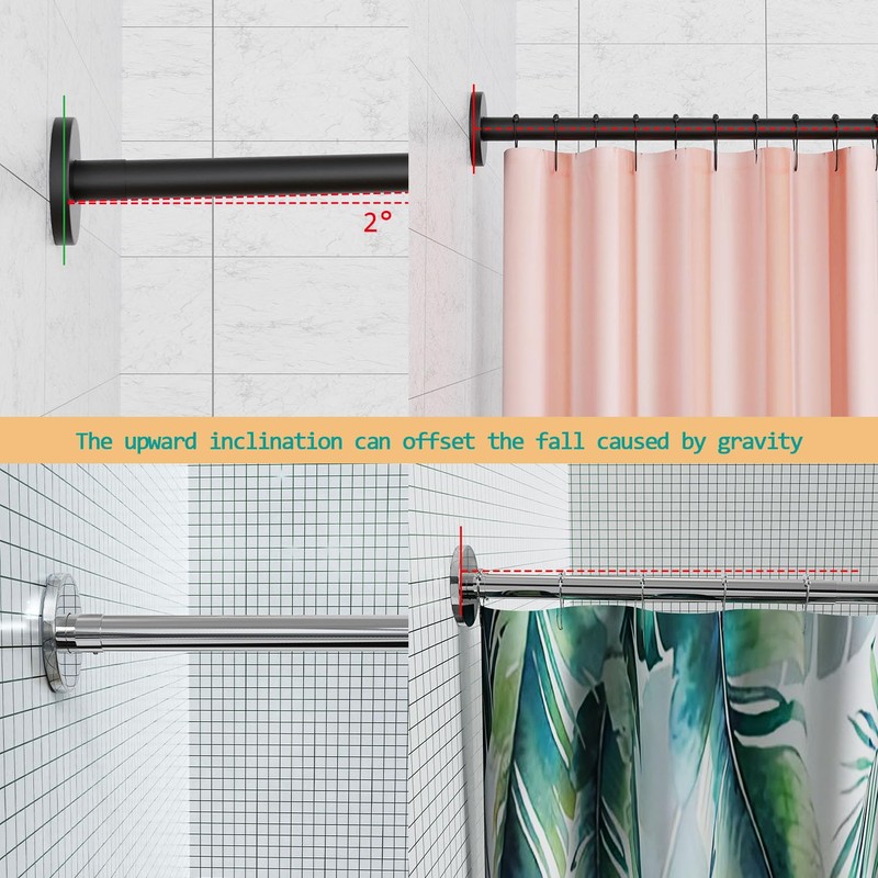 U Shaped Shower Curtain Rod (Both sides: 31.5"-47", Middle: 34.7"-43")