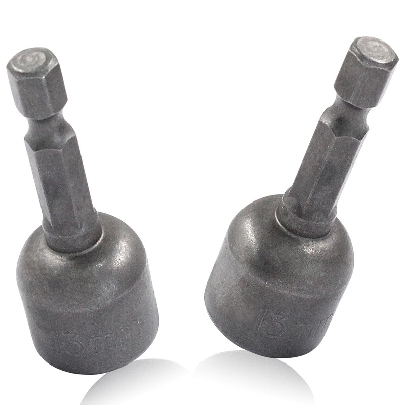 Hordion 2 Pcs Hex Nut Driver Bits 13mm, 1/4" Hex