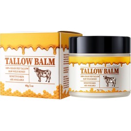 Tallow and Honey Balm for Face, Tallow Face Moisturizer, Grass Fed Organic Tallow Balm, Soothing Facial Moisturizing Suitable for Dry Skin (1pcs)
