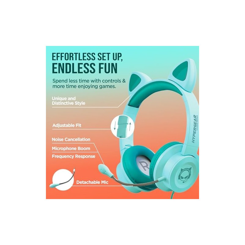 HyperGear Kombat Kitty Gaming Headset Green
