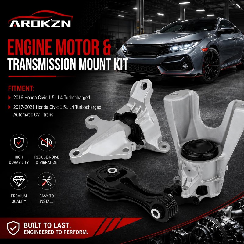 3Pcs Engine Motor Mount & Trans Mount Compatible with Civic
