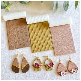 KEOKER Rodillo de textura de arcilla polimérica, rodillo de arcilla polimérica para hacer aretes, como hojas de textura de arcilla polimérica, gran trabajo con cortadores de arcilla polimérica (3 tamaños pequeños)