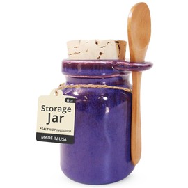 Baraka Ceramic Neti Salt and Herb Storage Containers - Home Organization and Storage - Durable, Functional and Stylish Ceramic Organizer - Ideal for Storing Neti Salt, Herbs, Spices, and More (Purple)