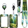 Mountain ID Badge Holder Retractable Lanyard with Card Holder Work