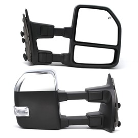 BOOLEE Towing Mirrors fit for Ford F250 F350 F450 F550 Super Duty 1999-2016 manual glass adjustment folding manual extendable Chrome Cap Pickup Truck